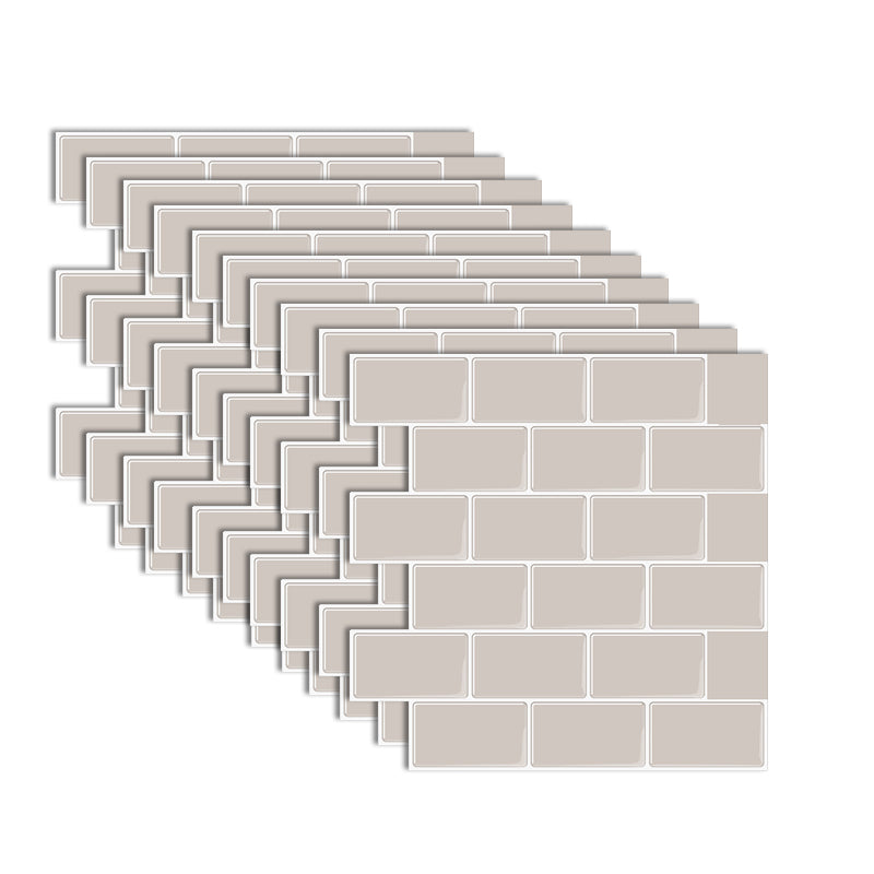 Modern Peel and Stick Tiles PVC Subway Tile Peel and Stick Wall Tile for Bathroom Khaki Clearhalo 'Flooring 'Home Improvement' 'home_improvement' 'home_improvement_peel_stick_blacksplash' 'Peel & Stick Backsplash Tile' 'peel_stick_blacksplash' 'Walls & Ceilings' Walls and Ceiling' 7064661