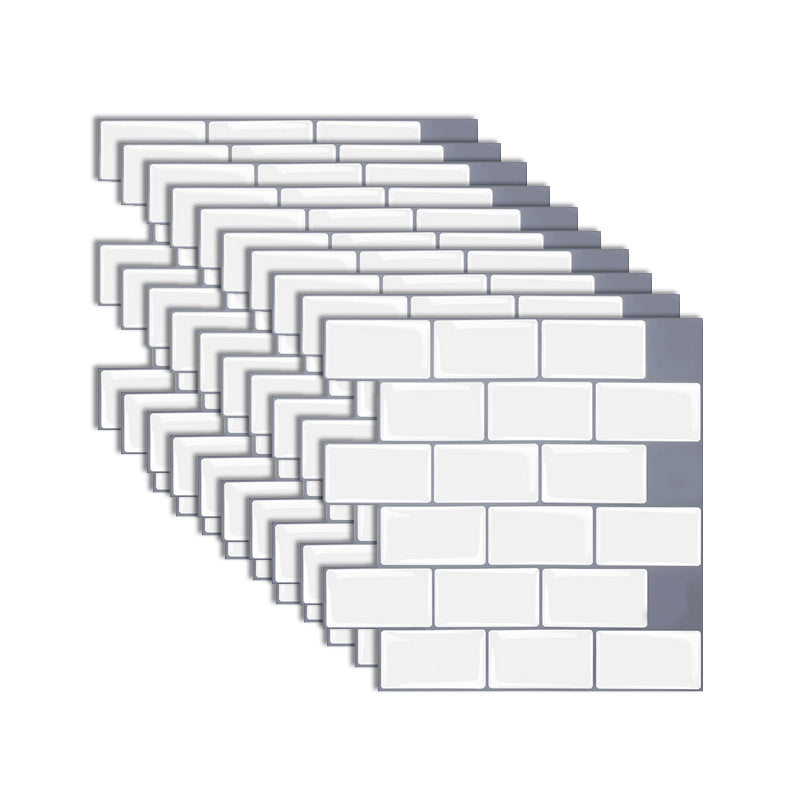 Modern Peel and Stick Tiles PVC Subway Tile Peel and Stick Wall Tile for Bathroom Distressed White Clearhalo 'Flooring 'Home Improvement' 'home_improvement' 'home_improvement_peel_stick_blacksplash' 'Peel & Stick Backsplash Tile' 'peel_stick_blacksplash' 'Walls & Ceilings' Walls and Ceiling' 7064662