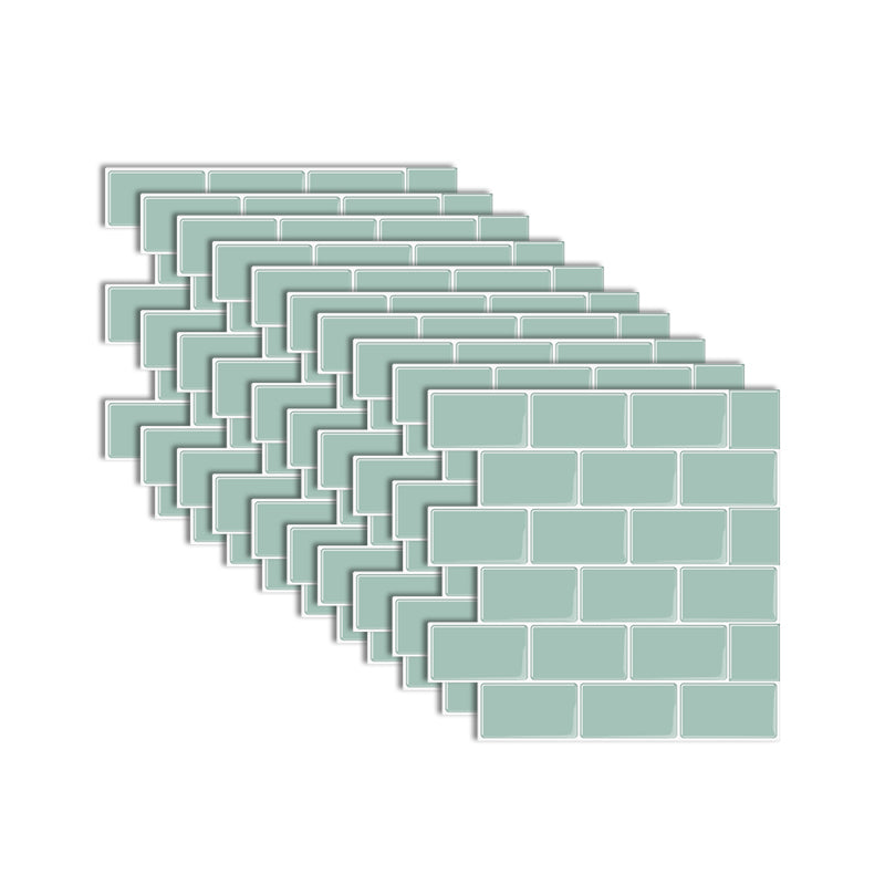Modern Peel and Stick Tiles PVC Subway Tile Peel and Stick Wall Tile for Bathroom Lake Green Clearhalo 'Flooring 'Home Improvement' 'home_improvement' 'home_improvement_peel_stick_blacksplash' 'Peel & Stick Backsplash Tile' 'peel_stick_blacksplash' 'Walls & Ceilings' Walls and Ceiling' 7064664