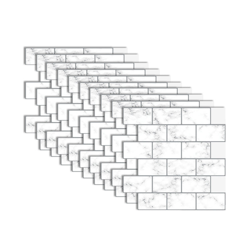 Modern Peel and Stick Tiles PVC Subway Tile Peel and Stick Wall Tile for Bathroom Marble Clearhalo 'Flooring 'Home Improvement' 'home_improvement' 'home_improvement_peel_stick_blacksplash' 'Peel & Stick Backsplash Tile' 'peel_stick_blacksplash' 'Walls & Ceilings' Walls and Ceiling' 7064665