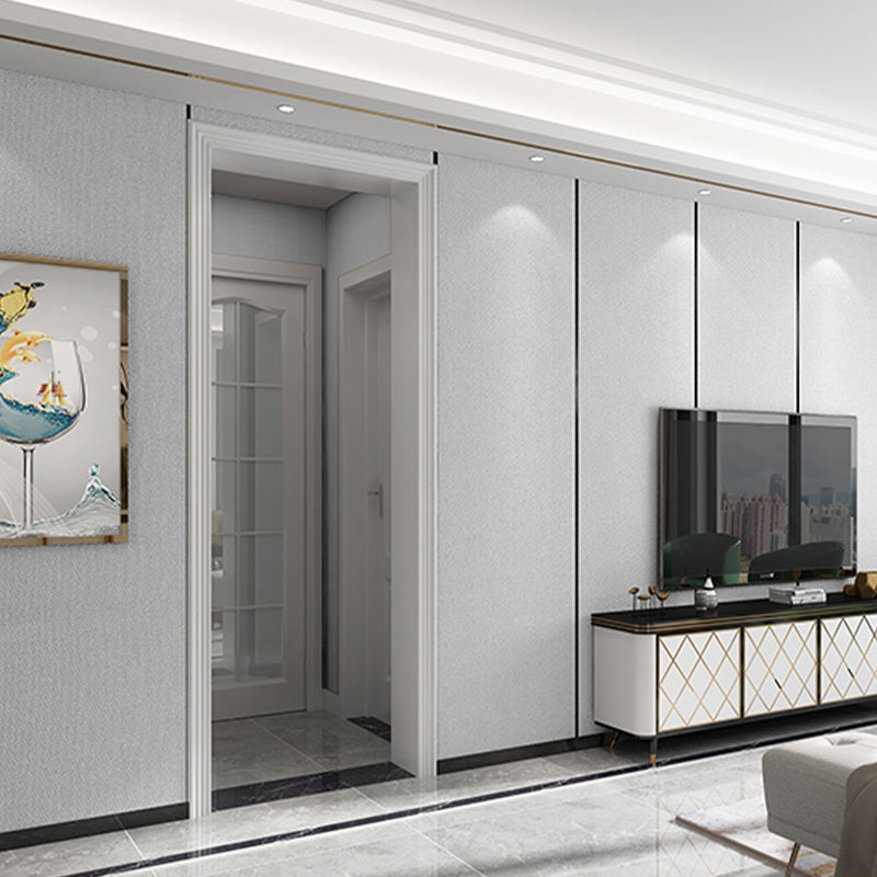 Modern Wall Covering Paneling Linen Material Wall Interior Water Proof Plank Light Gray Clearhalo 'Flooring 'Home Improvement' 'home_improvement' 'home_improvement_wall_paneling' 'Wall Paneling' 'wall_paneling' 'Walls & Ceilings' Walls and Ceiling' 7064748