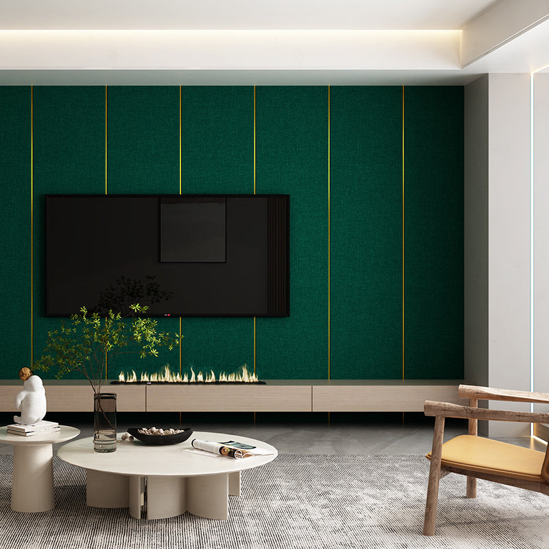 Modern Wall Covering Paneling Linen Material Wall Interior Water Proof Plank Blackish Green Clearhalo 'Flooring 'Home Improvement' 'home_improvement' 'home_improvement_wall_paneling' 'Wall Paneling' 'wall_paneling' 'Walls & Ceilings' Walls and Ceiling' 7064765