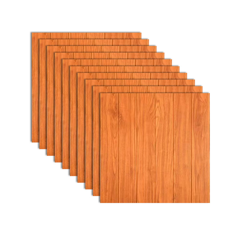 Modern Wall Ceiling PVC Peel and Press Smooth Waterproof Wainscoting Natural Wood/ Orange Clearhalo 'Flooring 'Home Improvement' 'home_improvement' 'home_improvement_wall_paneling' 'Wall Paneling' 'wall_paneling' 'Walls & Ceilings' Walls and Ceiling' 7064816