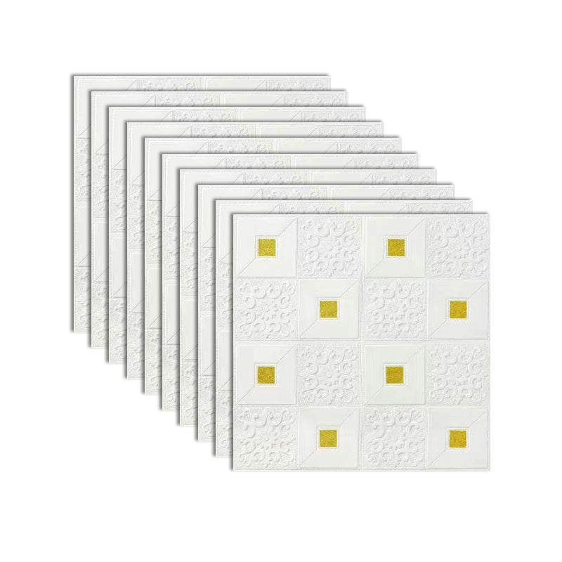 Modern Wall Ceiling PVC Peel and Press Smooth Waterproof Wainscoting White-Gold Clearhalo 'Flooring 'Home Improvement' 'home_improvement' 'home_improvement_wall_paneling' 'Wall Paneling' 'wall_paneling' 'Walls & Ceilings' Walls and Ceiling' 7064827