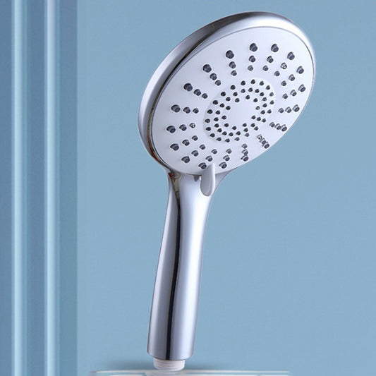 Basic Shower Head Round Plastic Handheld Shower Head in Silver Clearhalo 'Bathroom Remodel & Bathroom Fixtures' 'Home Improvement' 'home_improvement' 'home_improvement_shower_heads' 'Shower Heads' 'shower_heads' 'Showers & Bathtubs Plumbing' 'Showers & Bathtubs' 7065115