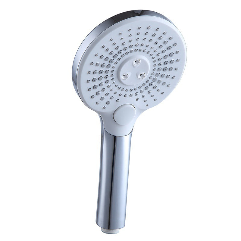 Basic Shower Head Round Plastic Handheld Shower Head in Silver Stainless Steel Clearhalo 'Bathroom Remodel & Bathroom Fixtures' 'Home Improvement' 'home_improvement' 'home_improvement_shower_heads' 'Shower Heads' 'shower_heads' 'Showers & Bathtubs Plumbing' 'Showers & Bathtubs' 7065117