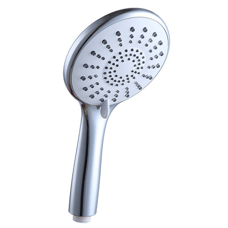 Basic Shower Head Round Plastic Handheld Shower Head in Silver Silver Clearhalo 'Bathroom Remodel & Bathroom Fixtures' 'Home Improvement' 'home_improvement' 'home_improvement_shower_heads' 'Shower Heads' 'shower_heads' 'Showers & Bathtubs Plumbing' 'Showers & Bathtubs' 7065119
