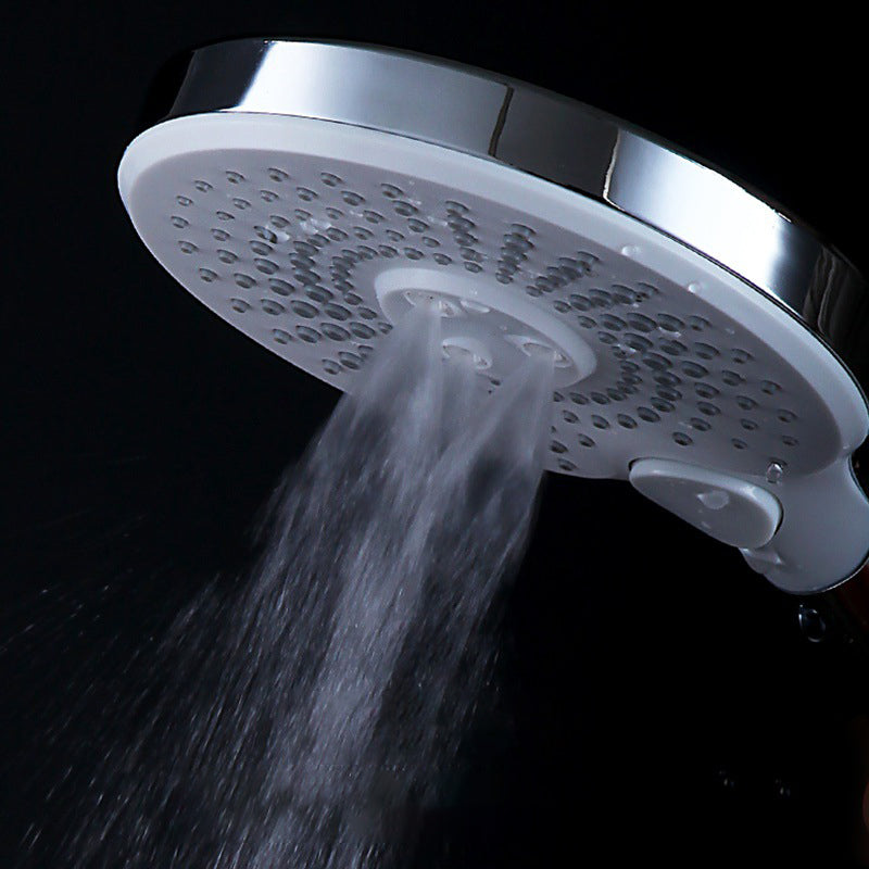 Basic Shower Head Round Plastic Handheld Shower Head in Silver Clearhalo 'Bathroom Remodel & Bathroom Fixtures' 'Home Improvement' 'home_improvement' 'home_improvement_shower_heads' 'Shower Heads' 'shower_heads' 'Showers & Bathtubs Plumbing' 'Showers & Bathtubs' 7065120
