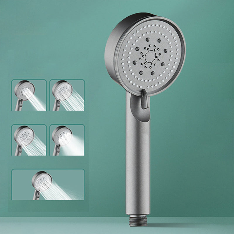 Modern Shower Head Adjustable Spray Pattern Round Plastic Handheld Shower Head Grey Hand Shower Hose not included Clearhalo 'Bathroom Remodel & Bathroom Fixtures' 'Home Improvement' 'home_improvement' 'home_improvement_shower_heads' 'Shower Heads' 'shower_heads' 'Showers & Bathtubs Plumbing' 'Showers & Bathtubs' 7065132