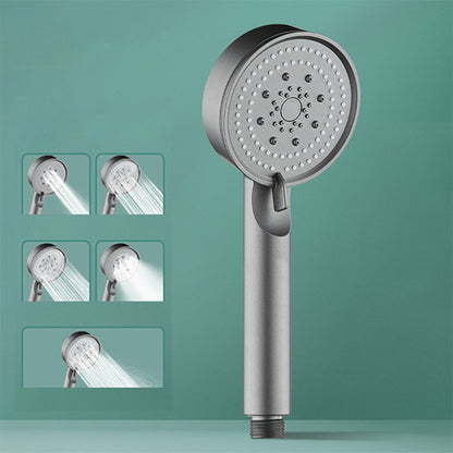 Modern Shower Head Adjustable Spray Pattern Round Plastic Handheld Shower Head Grey Hand Shower Hose not included Clearhalo 'Bathroom Remodel & Bathroom Fixtures' 'Home Improvement' 'home_improvement' 'home_improvement_shower_heads' 'Shower Heads' 'shower_heads' 'Showers & Bathtubs Plumbing' 'Showers & Bathtubs' 7065132