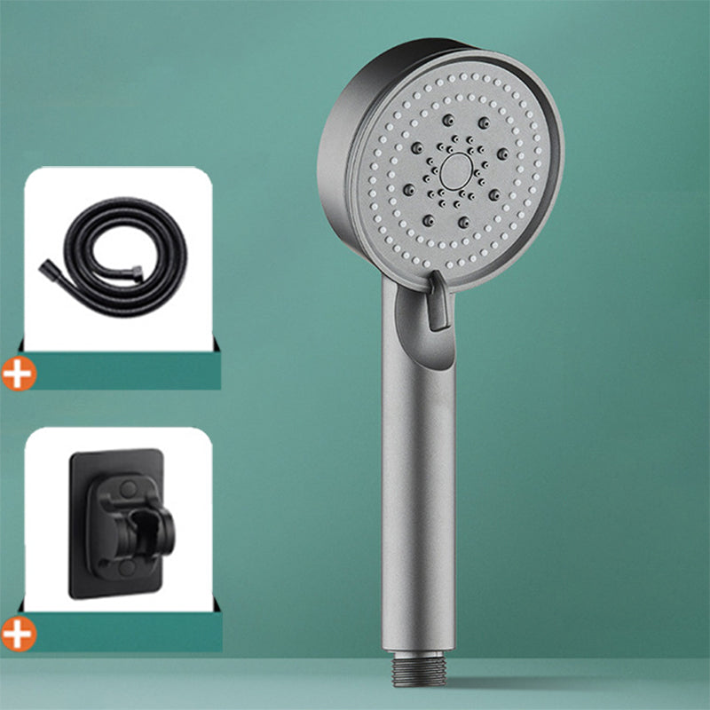 Modern Shower Head Adjustable Spray Pattern Round Plastic Handheld Shower Head Grey Shower Heads & Hose & Wall pedestal Clearhalo 'Bathroom Remodel & Bathroom Fixtures' 'Home Improvement' 'home_improvement' 'home_improvement_shower_heads' 'Shower Heads' 'shower_heads' 'Showers & Bathtubs Plumbing' 'Showers & Bathtubs' 7065138