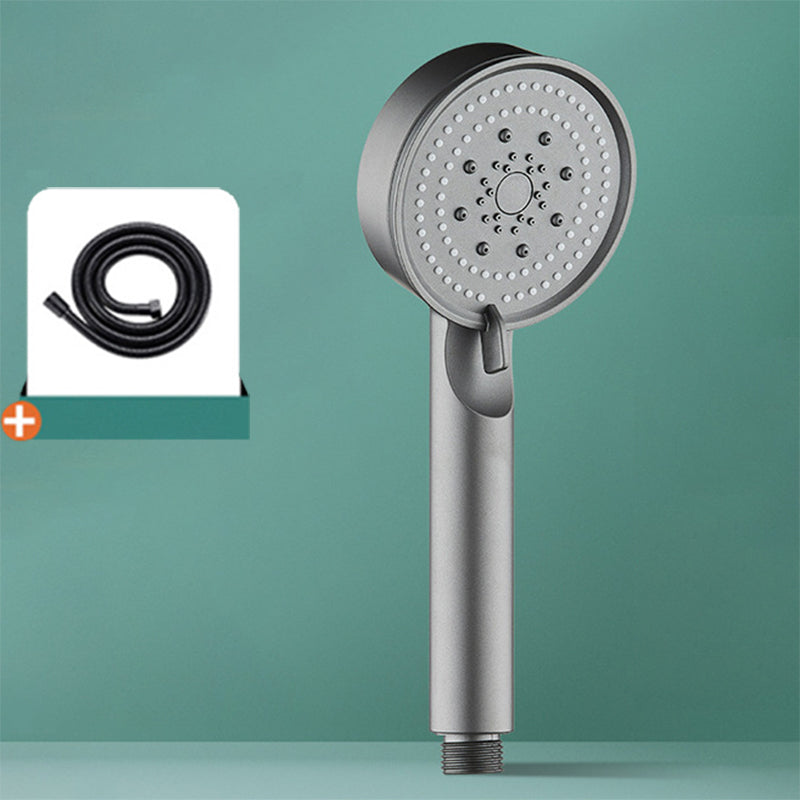 Modern Shower Head Adjustable Spray Pattern Round Plastic Handheld Shower Head Grey Shower Head with Hose Clearhalo 'Bathroom Remodel & Bathroom Fixtures' 'Home Improvement' 'home_improvement' 'home_improvement_shower_heads' 'Shower Heads' 'shower_heads' 'Showers & Bathtubs Plumbing' 'Showers & Bathtubs' 7065143