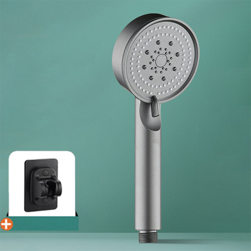Modern Shower Head Adjustable Spray Pattern Round Plastic Handheld Shower Head Grey Shower Head with Wall Pedestal Hose not included Clearhalo 'Bathroom Remodel & Bathroom Fixtures' 'Home Improvement' 'home_improvement' 'home_improvement_shower_heads' 'Shower Heads' 'shower_heads' 'Showers & Bathtubs Plumbing' 'Showers & Bathtubs' 7065147