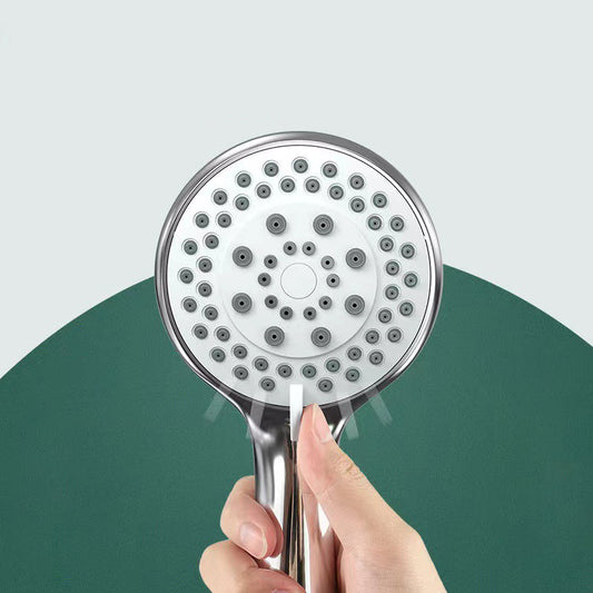 Basic Handheld Shower Head Round Standard Shower Heads in Silver Clearhalo 'Bathroom Remodel & Bathroom Fixtures' 'Home Improvement' 'home_improvement' 'home_improvement_shower_heads' 'Shower Heads' 'shower_heads' 'Showers & Bathtubs Plumbing' 'Showers & Bathtubs' 7065152