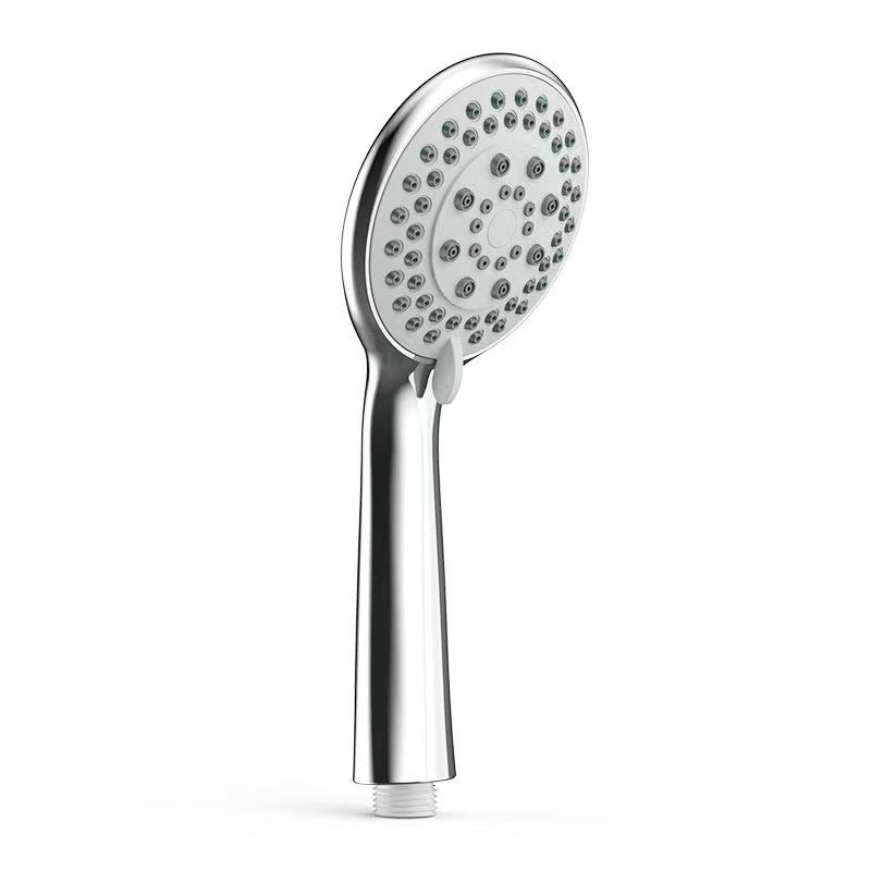 Basic Handheld Shower Head Round Standard Shower Heads in Silver Clearhalo 'Bathroom Remodel & Bathroom Fixtures' 'Home Improvement' 'home_improvement' 'home_improvement_shower_heads' 'Shower Heads' 'shower_heads' 'Showers & Bathtubs Plumbing' 'Showers & Bathtubs' 7065154