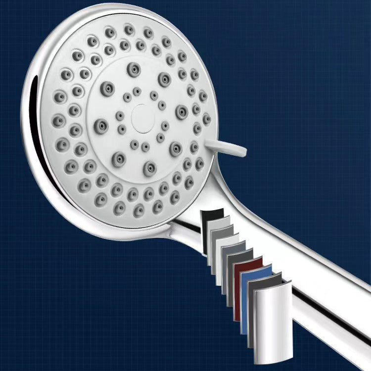 Basic Handheld Shower Head Round Standard Shower Heads in Silver Clearhalo 'Bathroom Remodel & Bathroom Fixtures' 'Home Improvement' 'home_improvement' 'home_improvement_shower_heads' 'Shower Heads' 'shower_heads' 'Showers & Bathtubs Plumbing' 'Showers & Bathtubs' 7065155