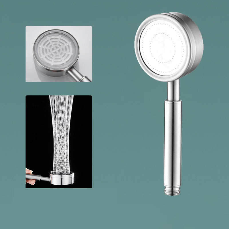 Classic Round Shower Head Metal Standard Handheld Shower Head Light Silver Hand Shower Hose not included Clearhalo 'Bathroom Remodel & Bathroom Fixtures' 'Home Improvement' 'home_improvement' 'home_improvement_shower_heads' 'Shower Heads' 'shower_heads' 'Showers & Bathtubs Plumbing' 'Showers & Bathtubs' 7065202