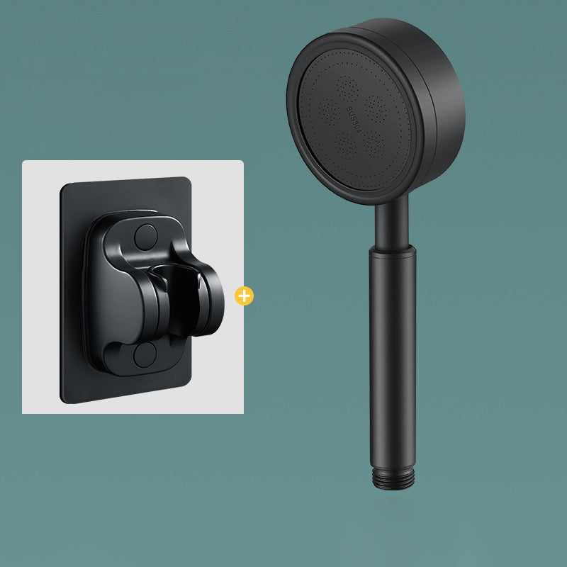 Classic Round Shower Head Metal Standard Handheld Shower Head Black Shower Head with Wall Pedestal Hose not included Clearhalo 'Bathroom Remodel & Bathroom Fixtures' 'Home Improvement' 'home_improvement' 'home_improvement_shower_heads' 'Shower Heads' 'shower_heads' 'Showers & Bathtubs Plumbing' 'Showers & Bathtubs' 7065216