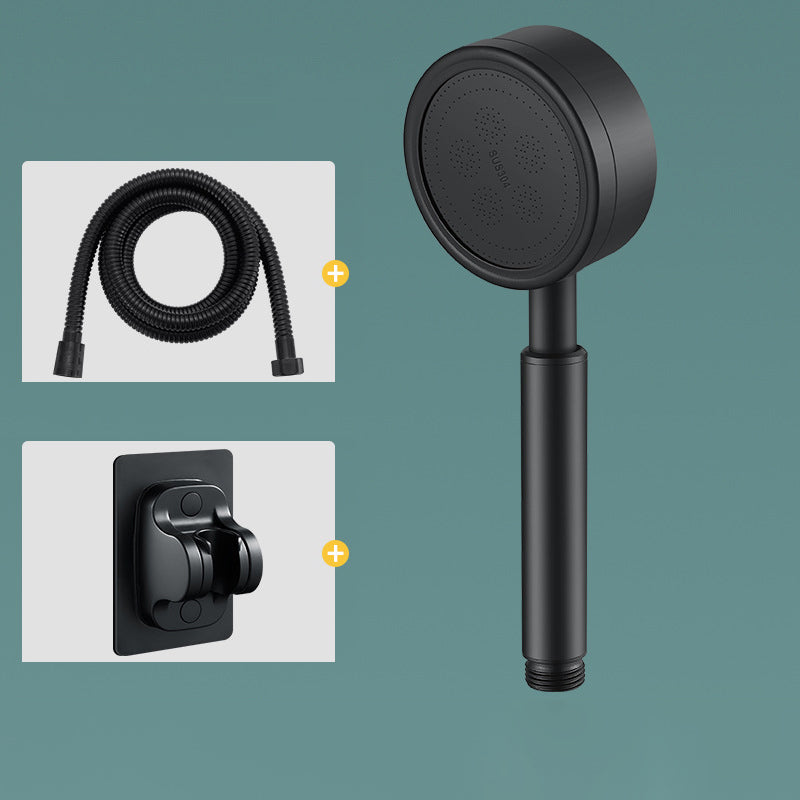 Classic Round Shower Head Metal Standard Handheld Shower Head Black Shower Heads & Hose & Wall pedestal Clearhalo 'Bathroom Remodel & Bathroom Fixtures' 'Home Improvement' 'home_improvement' 'home_improvement_shower_heads' 'Shower Heads' 'shower_heads' 'Showers & Bathtubs Plumbing' 'Showers & Bathtubs' 7065219