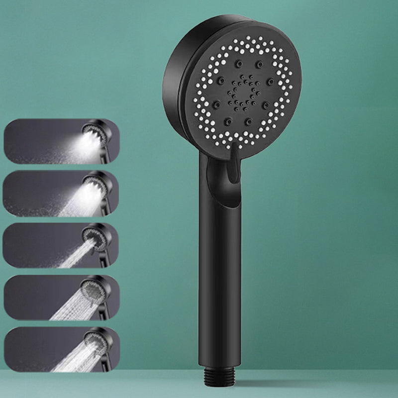 Classic Plastic Shower Head 5 Setting Round Handheld Shower Heads Black Hand Shower None Clearhalo 'Bathroom Remodel & Bathroom Fixtures' 'Home Improvement' 'home_improvement' 'home_improvement_shower_heads' 'Shower Heads' 'shower_heads' 'Showers & Bathtubs Plumbing' 'Showers & Bathtubs' 7065223