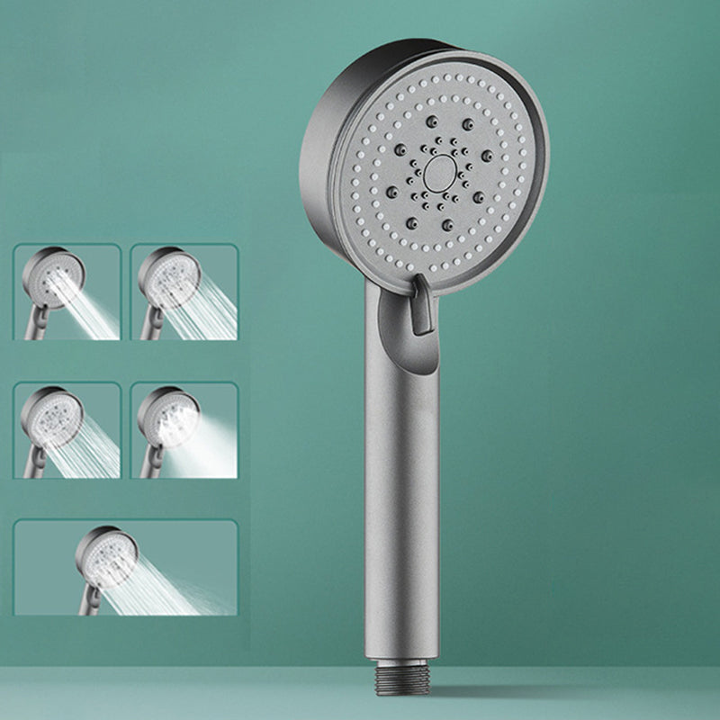 Classic Plastic Shower Head 5 Setting Round Handheld Shower Heads Gun Grey Hand Shower None Clearhalo 'Bathroom Remodel & Bathroom Fixtures' 'Home Improvement' 'home_improvement' 'home_improvement_shower_heads' 'Shower Heads' 'shower_heads' 'Showers & Bathtubs Plumbing' 'Showers & Bathtubs' 7065224
