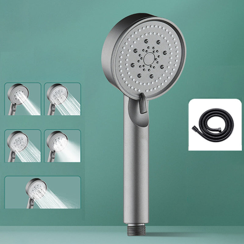 Classic Plastic Shower Head 5 Setting Round Handheld Shower Heads Gun Grey Shower Head with Hose Clearhalo 'Bathroom Remodel & Bathroom Fixtures' 'Home Improvement' 'home_improvement' 'home_improvement_shower_heads' 'Shower Heads' 'shower_heads' 'Showers & Bathtubs Plumbing' 'Showers & Bathtubs' 7065232