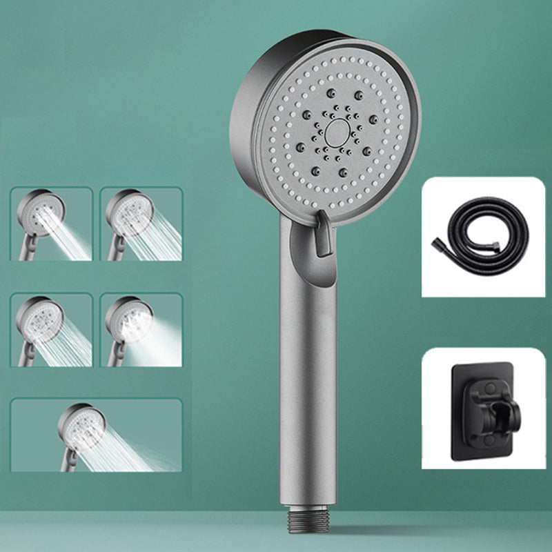 Classic Plastic Shower Head 5 Setting Round Handheld Shower Heads Gun Grey Shower Heads & Hose & Wall pedestal Clearhalo 'Bathroom Remodel & Bathroom Fixtures' 'Home Improvement' 'home_improvement' 'home_improvement_shower_heads' 'Shower Heads' 'shower_heads' 'Showers & Bathtubs Plumbing' 'Showers & Bathtubs' 7065235