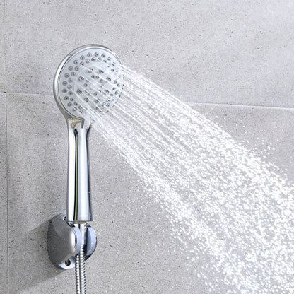 Modern Adjustable Shower Heads Round Metal Handheld Shower Head Silver Clearhalo 'Bathroom Remodel & Bathroom Fixtures' 'Home Improvement' 'home_improvement' 'home_improvement_shower_heads' 'Shower Heads' 'shower_heads' 'Showers & Bathtubs Plumbing' 'Showers & Bathtubs' 7065237