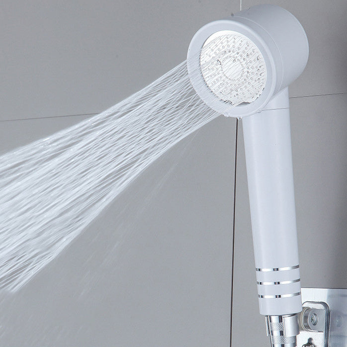Contemporary Shower Head Combo White Adjustable Handheld Shower Head White Clearhalo 'Bathroom Remodel & Bathroom Fixtures' 'Home Improvement' 'home_improvement' 'home_improvement_shower_heads' 'Shower Heads' 'shower_heads' 'Showers & Bathtubs Plumbing' 'Showers & Bathtubs' 7065244