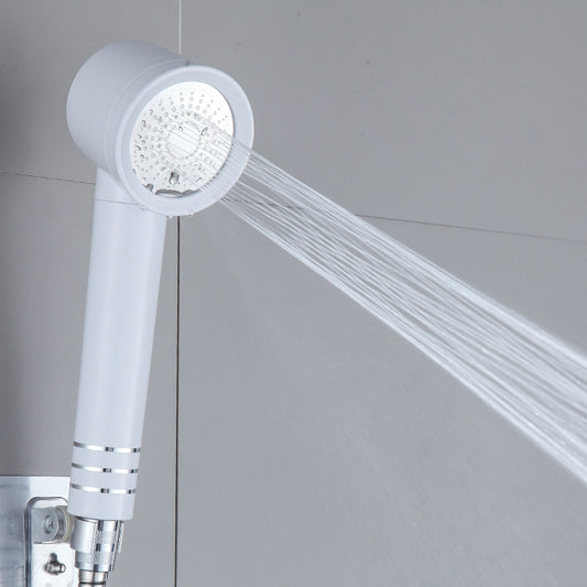 Contemporary Shower Head Combo White Adjustable Handheld Shower Head Clearhalo 'Bathroom Remodel & Bathroom Fixtures' 'Home Improvement' 'home_improvement' 'home_improvement_shower_heads' 'Shower Heads' 'shower_heads' 'Showers & Bathtubs Plumbing' 'Showers & Bathtubs' 7065246