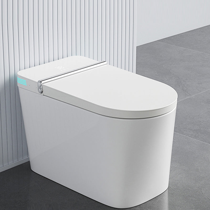 Contemporary Floor Mounted Flush Toilet Heated Seat Included Urine Toilet for Bathroom Bright White Clearhalo 'Bathroom Remodel & Bathroom Fixtures' 'Home Improvement' 'home_improvement' 'home_improvement_toilets' 'Toilets & Bidets' 'Toilets' 7065428