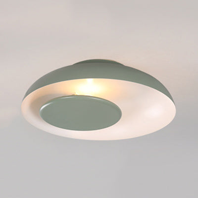 1 Light Barn Shaped Ceiling Light Macaron Kids Metallic Flush Mount Light for Child Bedroom Green Clearhalo 'Ceiling Lights' 'Close To Ceiling Lights' 'Close to ceiling' 'Flush mount' Lighting' 70659