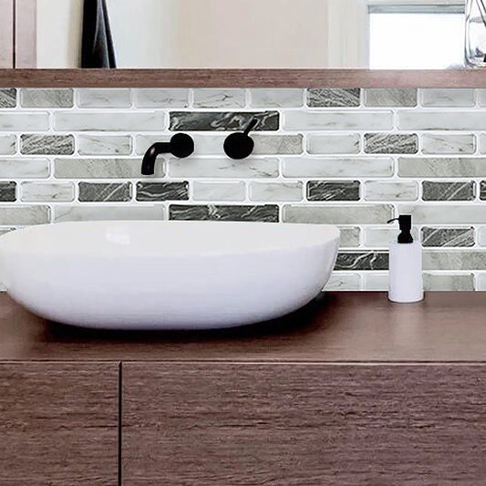Modern Peel & Stick Field Tile PVC Staggered Joint Peel & Stick Subway Tile Clearhalo 'Flooring 'Home Improvement' 'home_improvement' 'home_improvement_peel_stick_blacksplash' 'Peel & Stick Backsplash Tile' 'peel_stick_blacksplash' 'Walls & Ceilings' Walls and Ceiling' 7065906