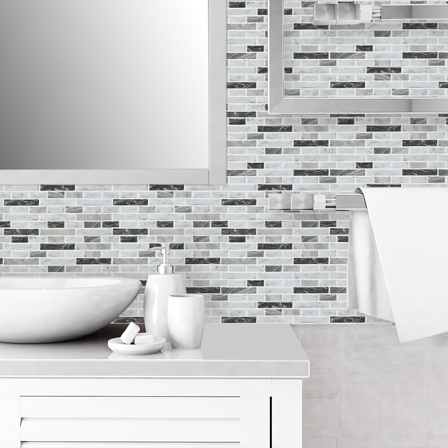 Modern Peel & Stick Field Tile PVC Staggered Joint Peel & Stick Subway Tile Clearhalo 'Flooring 'Home Improvement' 'home_improvement' 'home_improvement_peel_stick_blacksplash' 'Peel & Stick Backsplash Tile' 'peel_stick_blacksplash' 'Walls & Ceilings' Walls and Ceiling' 7065907