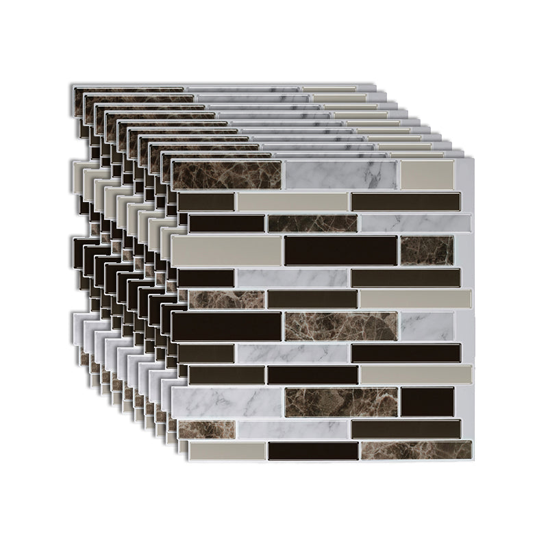 Modern Peel & Stick Field Tile PVC Staggered Joint Peel & Stick Subway Tile Brown Clearhalo 'Flooring 'Home Improvement' 'home_improvement' 'home_improvement_peel_stick_blacksplash' 'Peel & Stick Backsplash Tile' 'peel_stick_blacksplash' 'Walls & Ceilings' Walls and Ceiling' 7065908