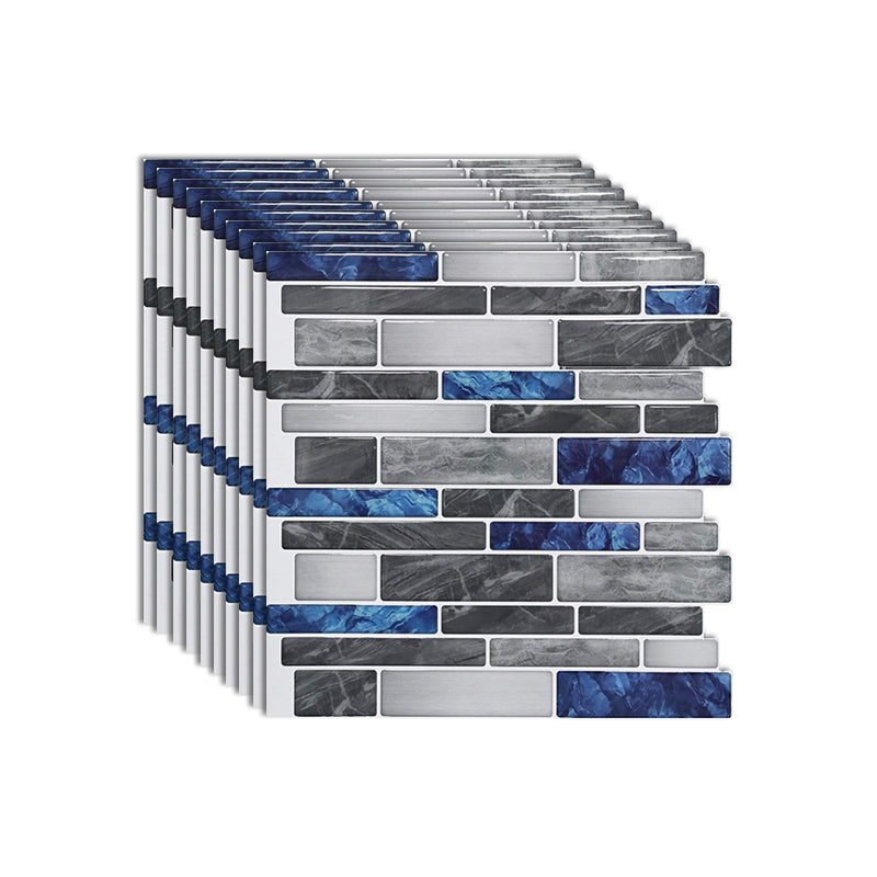 Modern Peel & Stick Field Tile PVC Staggered Joint Peel & Stick Subway Tile Dark Blue-Gray Clearhalo 'Flooring 'Home Improvement' 'home_improvement' 'home_improvement_peel_stick_blacksplash' 'Peel & Stick Backsplash Tile' 'peel_stick_blacksplash' 'Walls & Ceilings' Walls and Ceiling' 7065914