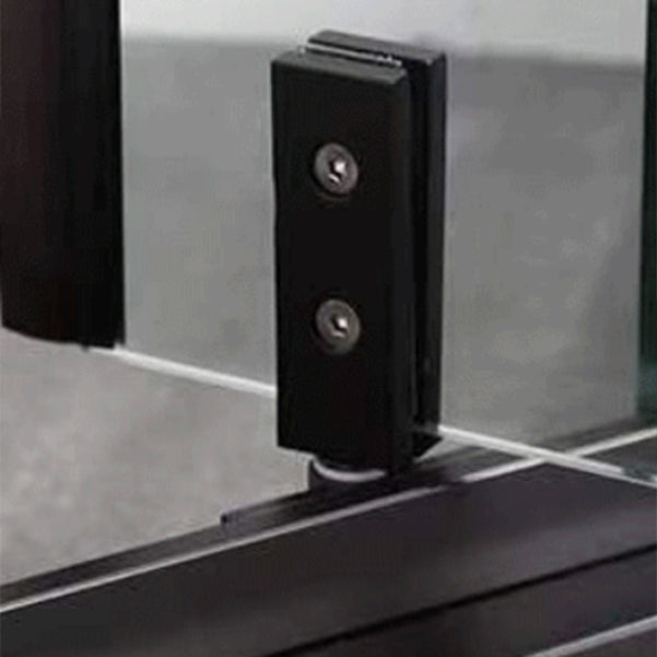 Black Semi Frameless Tempered Glass Shower Door Pivot Shower Door Clearhalo 'Bathroom Remodel & Bathroom Fixtures' 'Home Improvement' 'home_improvement' 'home_improvement_shower_tub_doors' 'Shower and Tub Doors' 'shower_tub_doors' 'Showers & Bathtubs' 7066050