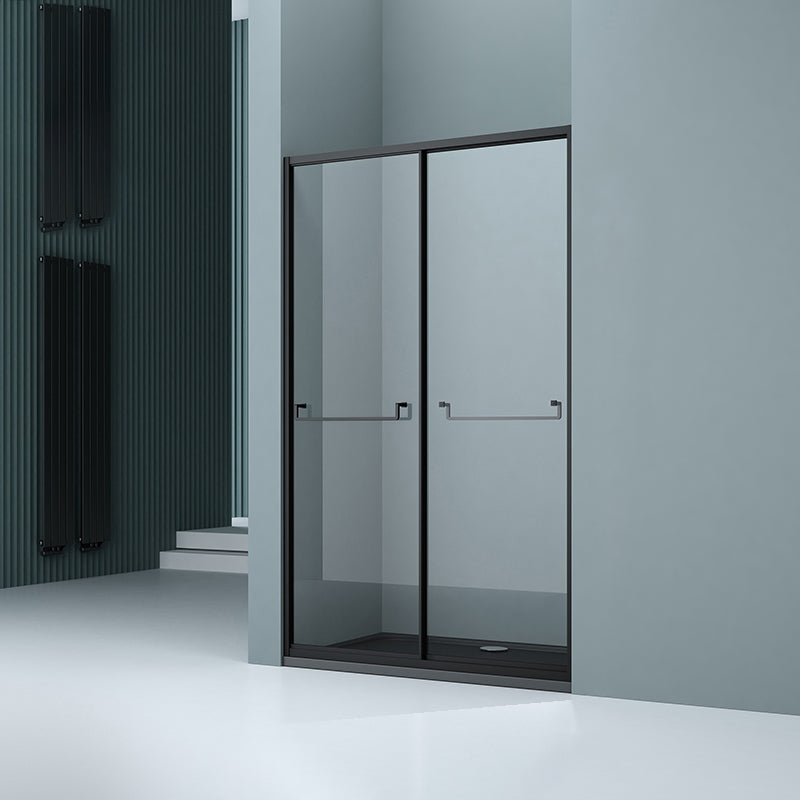 Full Frame Double Sliding Shower Door Tempered Glass Shower Door Clearhalo 'Bathroom Remodel & Bathroom Fixtures' 'Home Improvement' 'home_improvement' 'home_improvement_shower_tub_doors' 'Shower and Tub Doors' 'shower_tub_doors' 'Showers & Bathtubs' 7066094