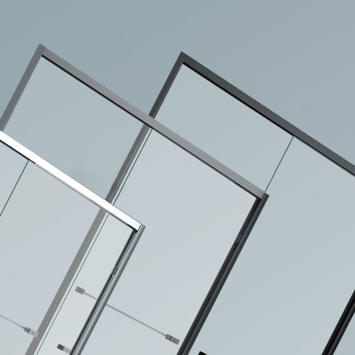 Semi Frameless Double Sliding Shower Door Tempered Glass Shower Door Clearhalo 'Bathroom Remodel & Bathroom Fixtures' 'Home Improvement' 'home_improvement' 'home_improvement_shower_tub_doors' 'Shower and Tub Doors' 'shower_tub_doors' 'Showers & Bathtubs' 7066116