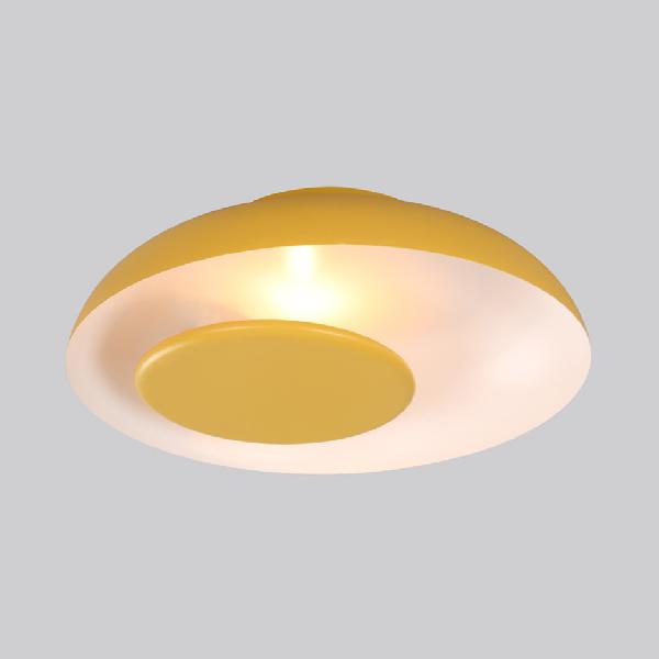 1 Light Barn Shaped Ceiling Light Macaron Kids Metallic Flush Mount Light for Child Bedroom Yellow Clearhalo 'Ceiling Lights' 'Close To Ceiling Lights' 'Close to ceiling' 'Flush mount' Lighting' 70663