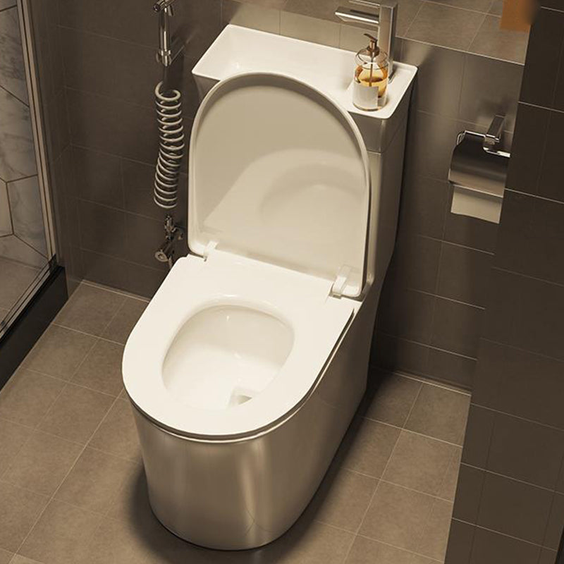 Contemporary Ceramic Flush Toilet Slow Close Seat Included Urine Toilet for Bathroom Clearhalo 'Bathroom Remodel & Bathroom Fixtures' 'Home Improvement' 'home_improvement' 'home_improvement_toilets' 'Toilets & Bidets' 'Toilets' 7069513