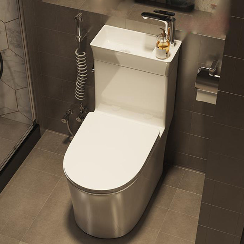 Contemporary Ceramic Flush Toilet Slow Close Seat Included Urine Toilet for Bathroom Clearhalo 'Bathroom Remodel & Bathroom Fixtures' 'Home Improvement' 'home_improvement' 'home_improvement_toilets' 'Toilets & Bidets' 'Toilets' 7069515