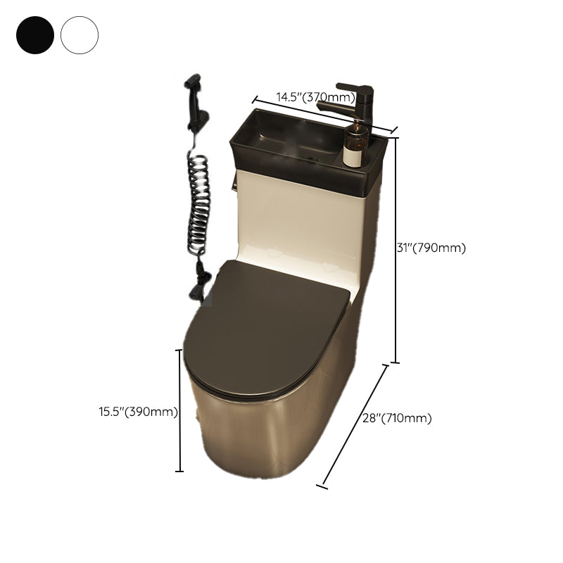 Contemporary Ceramic Flush Toilet Slow Close Seat Included Urine Toilet for Bathroom Clearhalo 'Bathroom Remodel & Bathroom Fixtures' 'Home Improvement' 'home_improvement' 'home_improvement_toilets' 'Toilets & Bidets' 'Toilets' 7069523