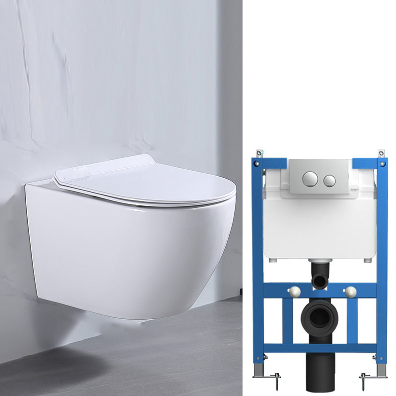 Modern White Ceramic Flush Toilet Wall Hung Urine Toilet with Seat for Bathroom 14"L x 19"W x 13"H Toilet with Freestanding Tanker Clearhalo 'Bathroom Remodel & Bathroom Fixtures' 'Home Improvement' 'home_improvement' 'home_improvement_toilets' 'Toilets & Bidets' 'Toilets' 7069526
