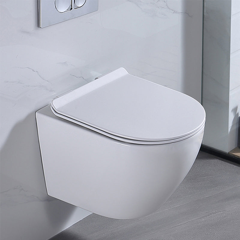 Modern White Ceramic Flush Toilet Wall Hung Urine Toilet with Seat for Bathroom Clearhalo 'Bathroom Remodel & Bathroom Fixtures' 'Home Improvement' 'home_improvement' 'home_improvement_toilets' 'Toilets & Bidets' 'Toilets' 7069527