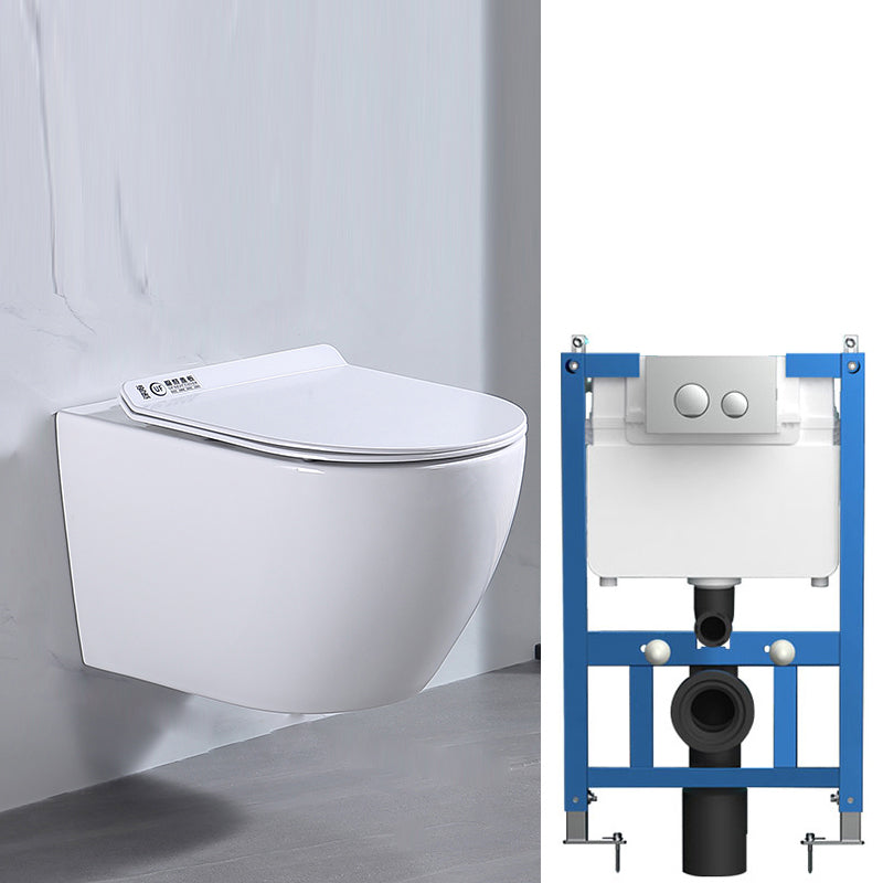Modern White Ceramic Flush Toilet Wall Hung Urine Toilet with Seat for Bathroom 14"L x 21"W x 13"H Toilet with Freestanding Tanker Clearhalo 'Bathroom Remodel & Bathroom Fixtures' 'Home Improvement' 'home_improvement' 'home_improvement_toilets' 'Toilets & Bidets' 'Toilets' 7069536