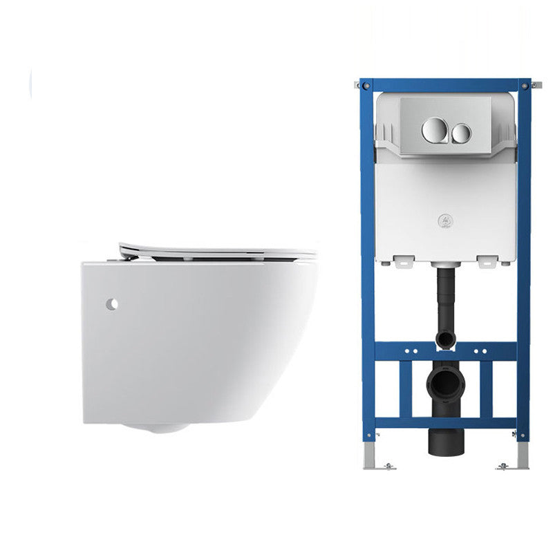 Modern White Ceramic Flush Toilet Wall Hung Urine Toilet with Seat for Bathroom 14"L x 20"W x 13"H Toilet with High Tanker Clearhalo 'Bathroom Remodel & Bathroom Fixtures' 'Home Improvement' 'home_improvement' 'home_improvement_toilets' 'Toilets & Bidets' 'Toilets' 7069545
