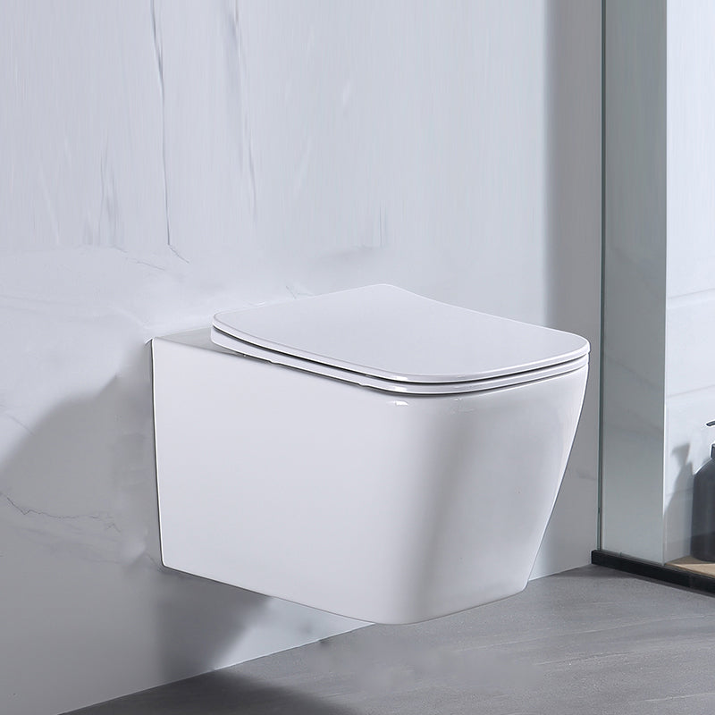 Modern White Ceramic Flush Toilet Wall Hung Urine Toilet with Seat for Bathroom 13"L x 21"W x 13"H Toilet Only Clearhalo 'Bathroom Remodel & Bathroom Fixtures' 'Home Improvement' 'home_improvement' 'home_improvement_toilets' 'Toilets & Bidets' 'Toilets' 7069546