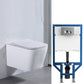 Modern White Ceramic Flush Toilet Wall Hung Urine Toilet with Seat for Bathroom 13"L x 21"W x 13"H Toilet with Low Tanker Clearhalo 'Bathroom Remodel & Bathroom Fixtures' 'Home Improvement' 'home_improvement' 'home_improvement_toilets' 'Toilets & Bidets' 'Toilets' 7069547