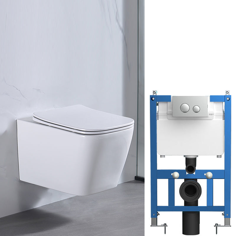 Modern White Ceramic Flush Toilet Wall Hung Urine Toilet with Seat for Bathroom 13"L x 21"W x 13"H Toilet with Freestanding Tanker Clearhalo 'Bathroom Remodel & Bathroom Fixtures' 'Home Improvement' 'home_improvement' 'home_improvement_toilets' 'Toilets & Bidets' 'Toilets' 7069548